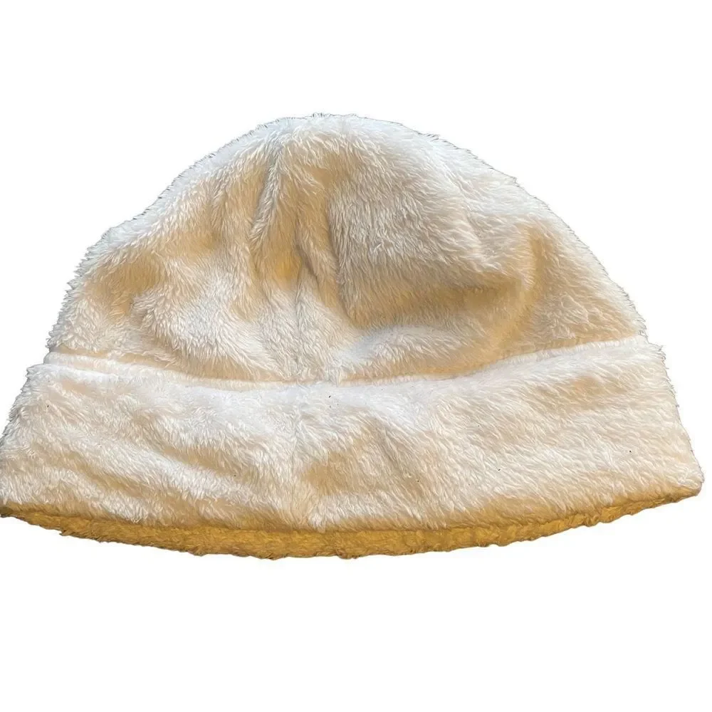 The North Face Denali white fuzzy Thermal Beanie girls